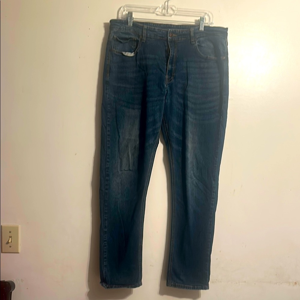 Across The Pond  Jean Straight Jeans Classic Denim Style Sz 36X32